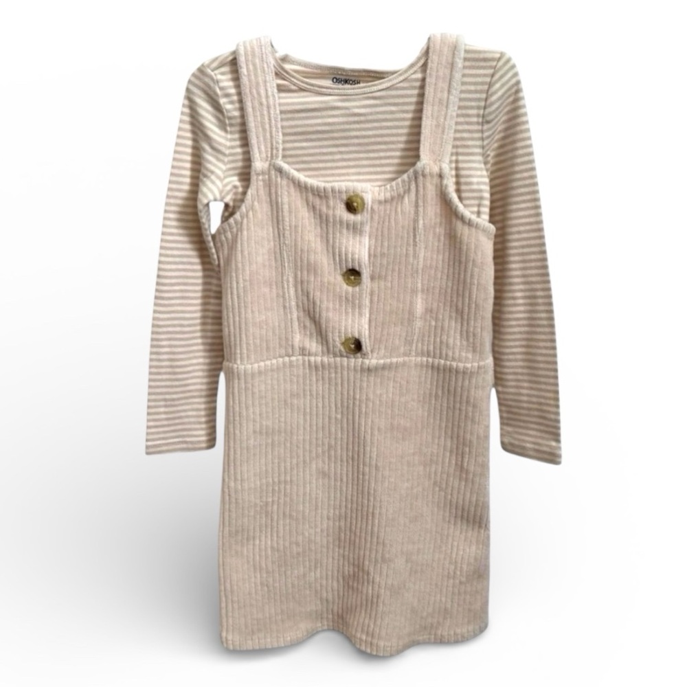 OshKosh B’gosh Beige Ribbed Jumper Dress 6/6X Neutral Layering